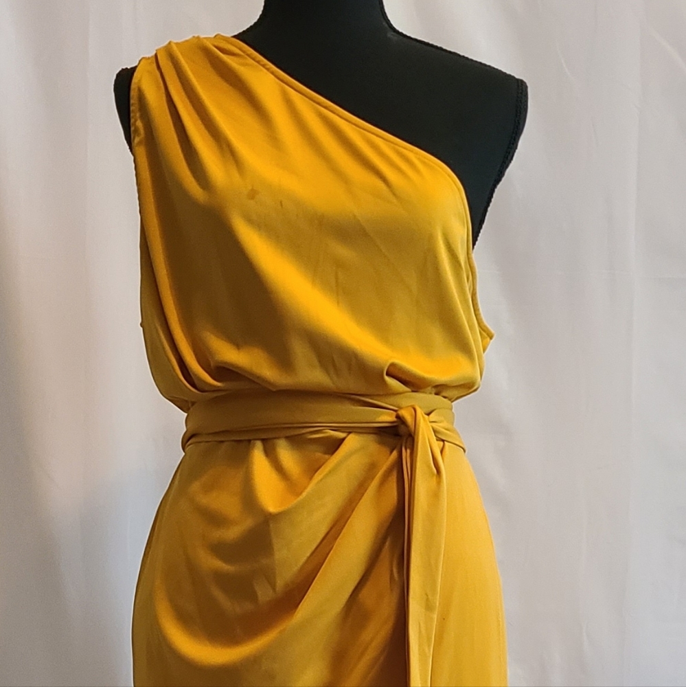 Shein, Yellow, left off shoulder dinner/date dress - Picture 1 of 7